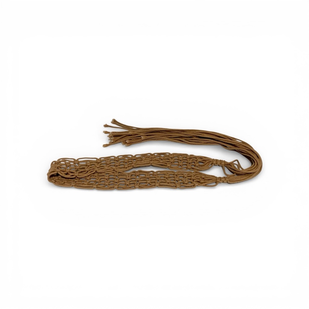 Vintage Tie Macrame Braided Tan Belt